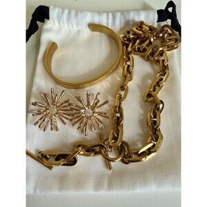 Nova, Eye Candy 18k Gold Plated Jewelry Stardust Earrings & Roman Numerial Brac